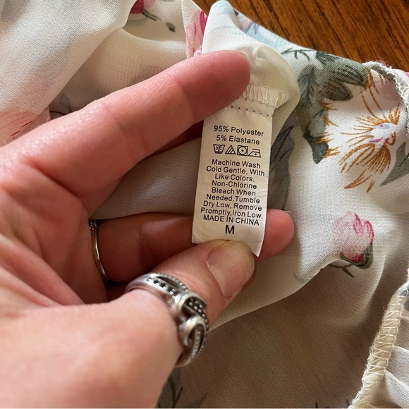 NWOT Women's White Sheer Multicolor Floral Tank & Shorts Sleep Set SZ Medium - Picture 4 of 6